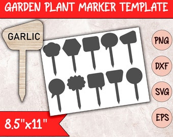 Garden Pick Svg, Plant Labels Svg, Garden Stake Templates Svg, Blank Plant Labels File