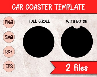 Car Coaster Template, Sublimation Template, Car Coaster template SVG PNG EPS Dxf