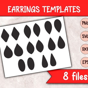 Teardrop Earring Templates, Earring Template for Sublimation, Teardrop Template Svg Png Dxf Eps