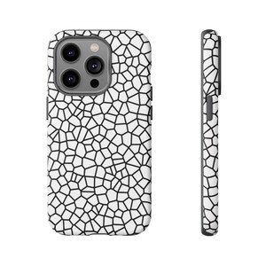 Geometric Design iPhone Case - White, Tough Case, Geometry, Tessellation, Pattern, Polygon, iPhone 14 13 12 11 X Xr Xs 8 Pro Plus Max Mini
