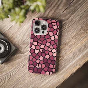 Dark Burgundy Geometric Design, iPhone Case, Samsung Case, Flexi Case, Geometry, Tessellation, Pattern, Polygon