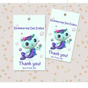 Gabby's Dollhouse Thank You Tags - Canva Template - Gabby's Dollhouse Theme Printable Tags - Gabby's Dollhouse Party Favors Template