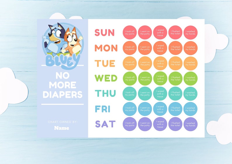 Bluey Potty Training Chart Digital Download Canva Template Etsy Bluey potty training chart digital download canva template etsy