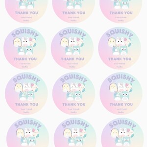 Squishmallow Thank You Tags Canva Template Squishmallow Party Favor ...
