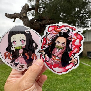 Nezuko Bamboo Girl Anime Art Demon Slayer Sticker Glossy/Holographic Water Weather Resistant - Demon Hunter Slayer - Demon Girl