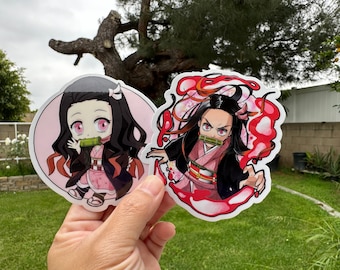 Nezuko Bamboo Girl Anime Art Demon Slayer Sticker Glossy/Holographic Water Weather Resistant - Demon Hunter Slayer - Demon Girl