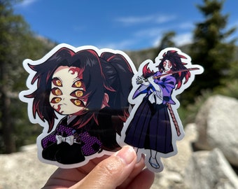 Kokushibo Anime Art-Demon Slayer Sticker Glossy/Holographic Water Resistant - Demon Slayer Kokushibo, Kokushibo Chibi