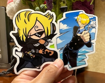 Sanji Anime Art- One Piece Sticker Glossy/Holographic Water Resistant - One Piece Sanji