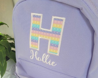 Personalised Toddler backpack, Embroidered Initial and Name, Nursery backpack, Backpack for kids, Kids Backpack, Toddler Girl Backpack