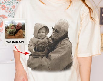 funereal memorial custome grandpa photo t shirt| custom retired vintage style comfortcolors®