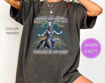 Vintage 90s Alpha Wolf T-Shirt: Retro Meme Graphic, Oversized Grunge Tee