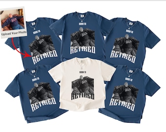 custome grandpa photo t shirt| custom retired vintage style comfortcolors® face shirt gift