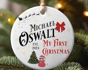 Custom Ceramic Christmas Ornament, Personalized Holiday Decoration