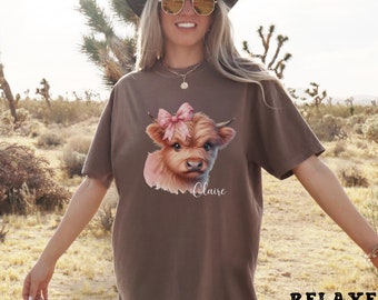 Highland Cow Shirt: Comfort Colors Heifer Tee, Farm Animal Gift