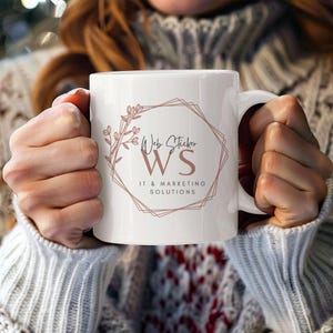 Company Logo Custom Coffee Mugs, Custom Personalized Small Business Logo Coffee Cup, Custom Logo Coffee Mug &quot;Your Company Logo Here&quot;