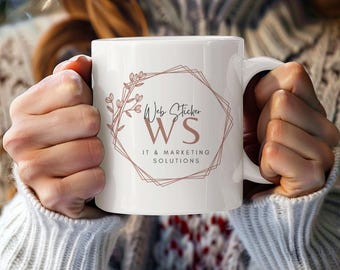 Custom Company Logo Coffee Mug, Personalized Business Gift