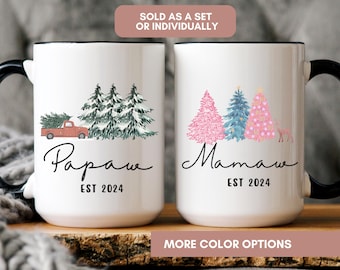 Grandparent Pregnancy Announcement Mug Set, Christmas Gift