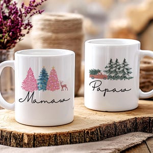 Grandparent Mug Set from Grandkids, Coffee Mugs for Grandma and Grandpa, Christmas Gift Grandparent, Pregnancy Reveal Gift great grandma