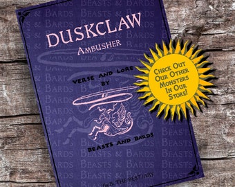 Duskclaw Ambusher | Homebrew RPG Monster PDF - Includes Crafted Monster Origin Story and Stats | RPG | Campaign | Printable