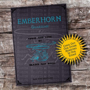 Emberhorn Guardian | Homebrew RPG Monster PDF - Includes Crafted Monster Origin Story and Stats | RPG | Campaign | Printable