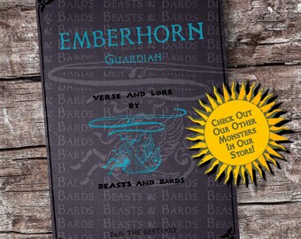 Emberhorn Guardian | Homebrew RPG Monster PDF - Includes Crafted Monster Origin Story and Stats | RPG | Campaign | Printable