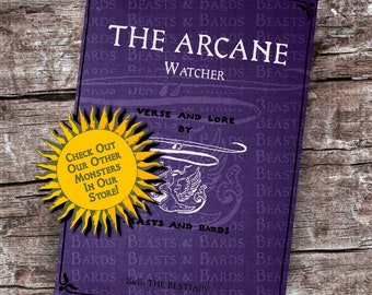 The Arcane Watcher | Homebrew RPG Monster PDF - Includes Crafted Monster Origin Story and Stats | RPG | Campaign | Printable