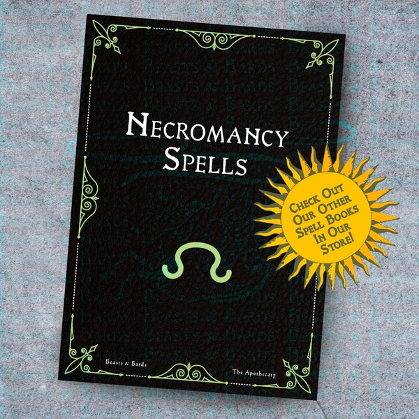 Homebrew Spell Book: Necromancy | Immersive D&D Setting PDF - Stats, Components and How To Cast RPG Extra Printable