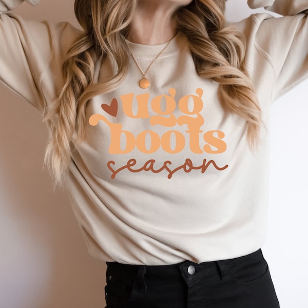 Ugg boots season Crewneck Sweatshirt, Fall fashion, Fall favorites, autumn shirt, mom shirt, teacher shirt, teen shirt, cozy sweatshirt