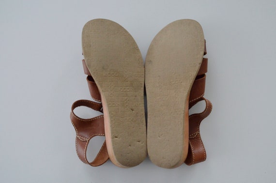 Brown leather sandals Womens wedge heel sandals O… - image 8