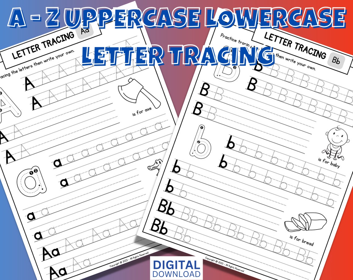 AZ Tracing Sheets Uppercase and Lowercase Letter Formation With Images