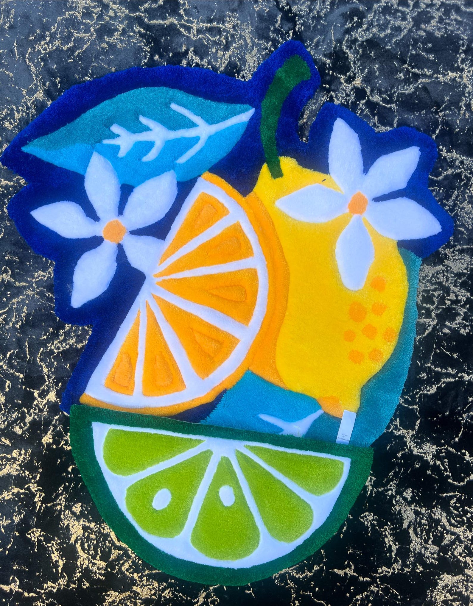 Lemon Tuft Rug, Handmade Tuft Rug, Fruit Rug, Personalized Tuft Rug ...