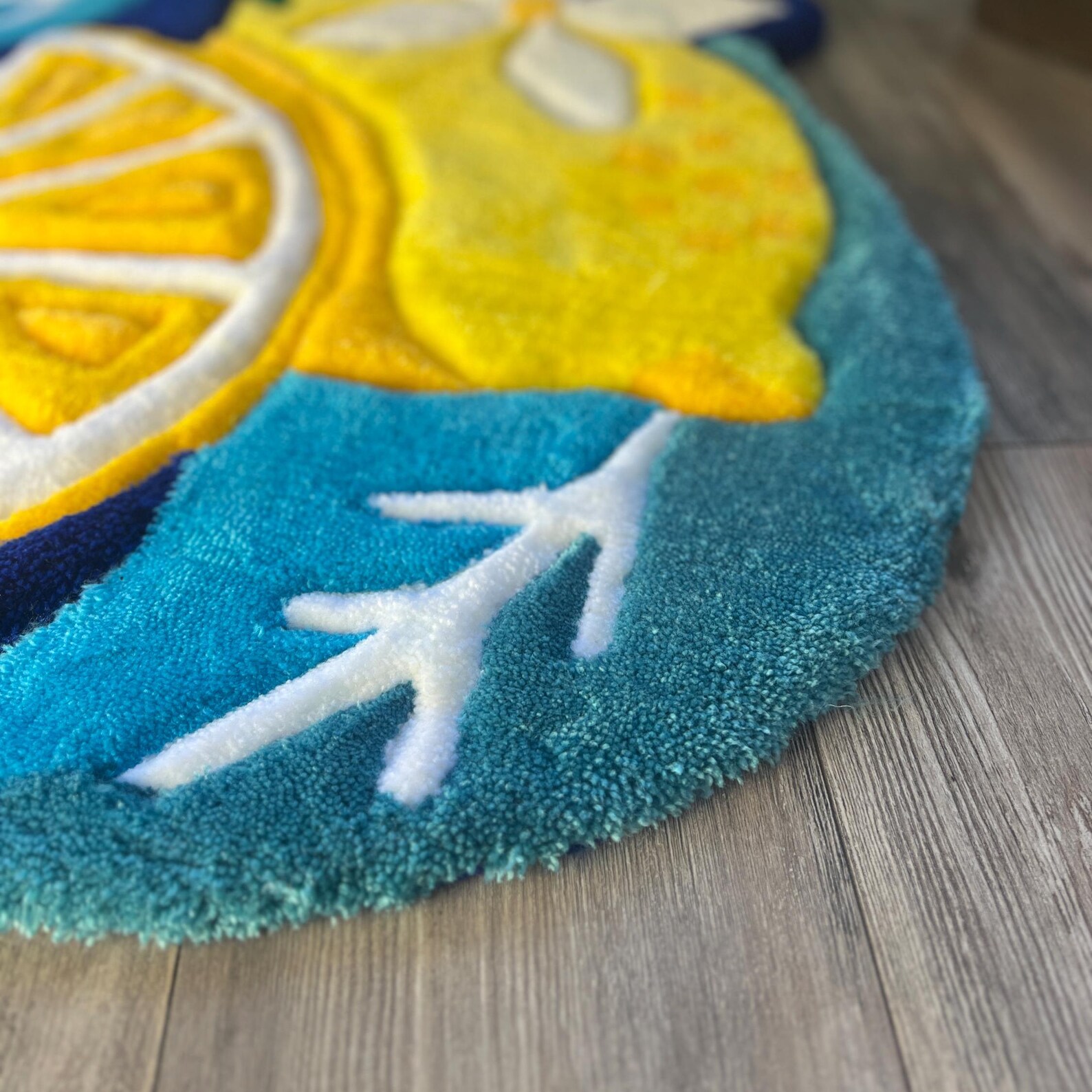 Lemon Tuft Rug, Handmade Tuft Rug, Fruit Rug, Personalized Tuft Rug ...