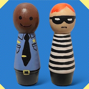 Cops and Robbers Peg Doll