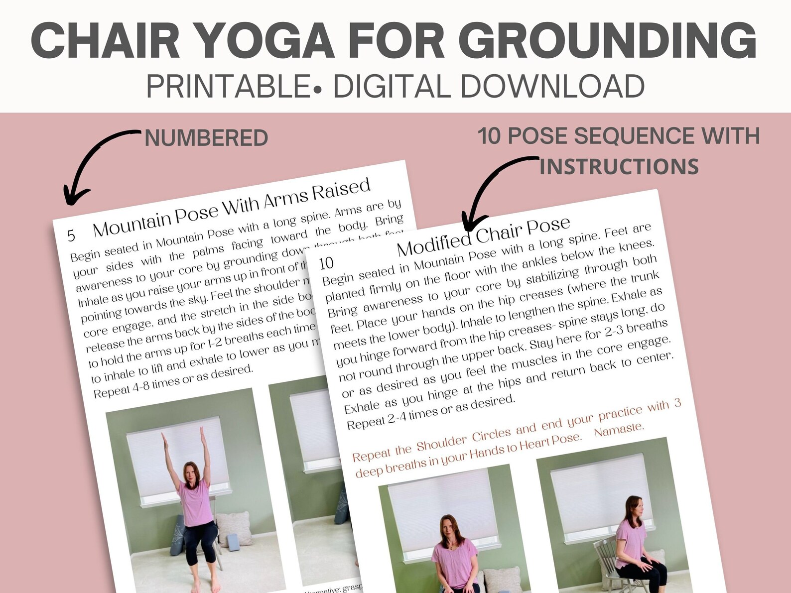 Chair Yoga, Chair Yoga for Grounding, Activity for Seniors, Chair