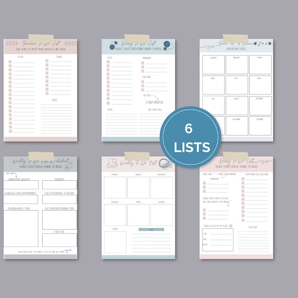 Organization Planner, Daily Checklist, Productivity Planner, To Do Checklist To Get Organized, Busy Mom Lists, Weekly To Do List, Planner