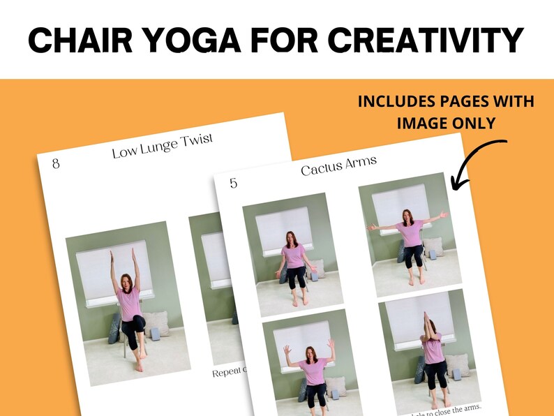 Printable Chair Yoga Sequence, Simple Chair Yoga Poses for Beginners ...