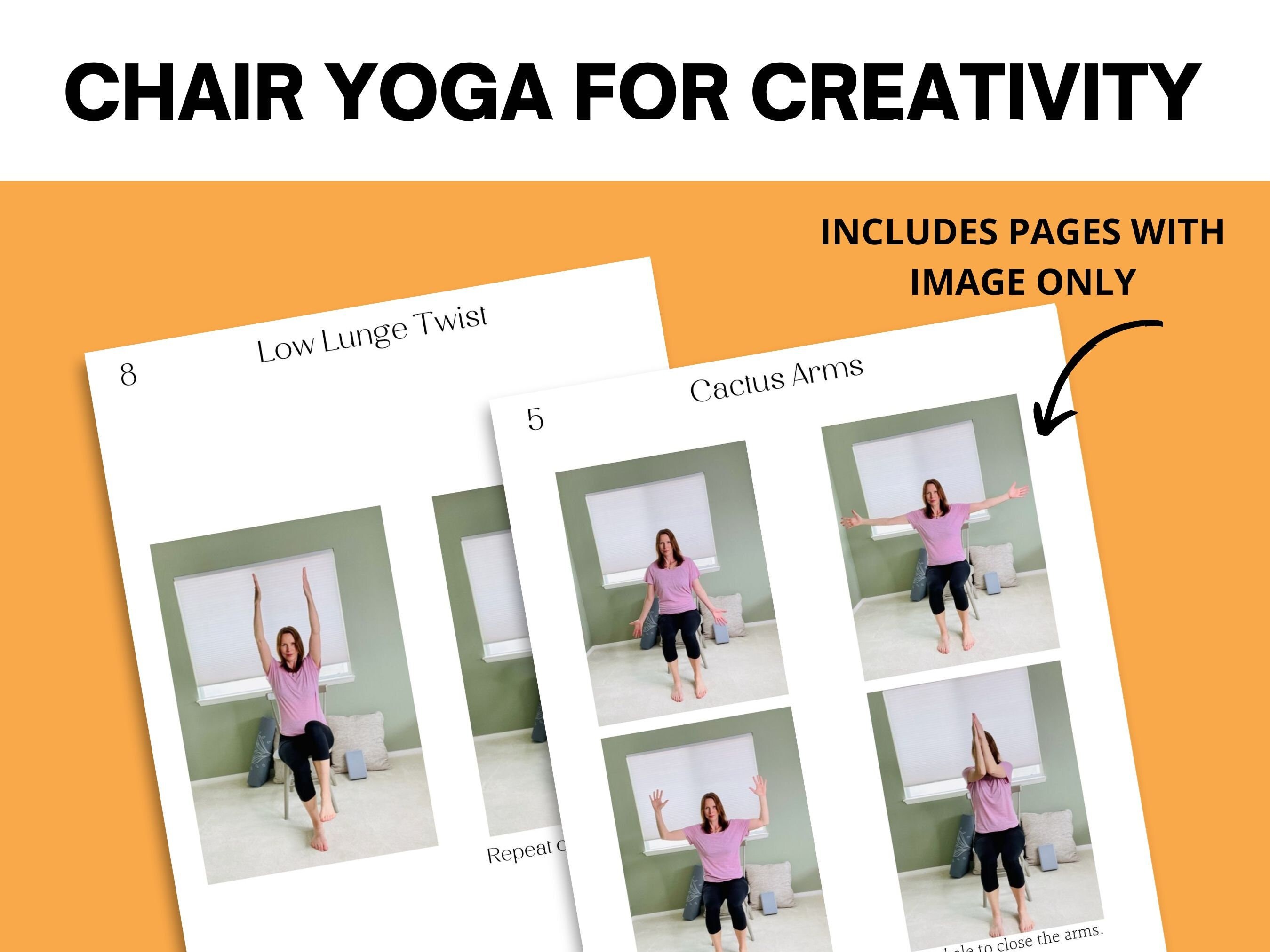 Printable Chair Yoga Sequence Simple Chair Yoga Poses for Etsy Australia