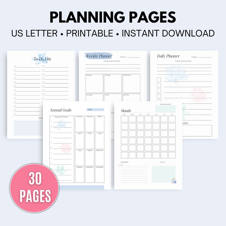Decluttering Planner, Decluttering Plan, Housecleaning Checklists ...