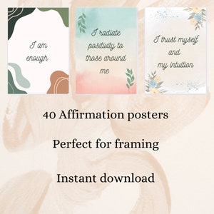 Affirmations, printables, positive quote, anxiety, self esteem, self love, confidence, self care, therapy, office, decor, love, for framing