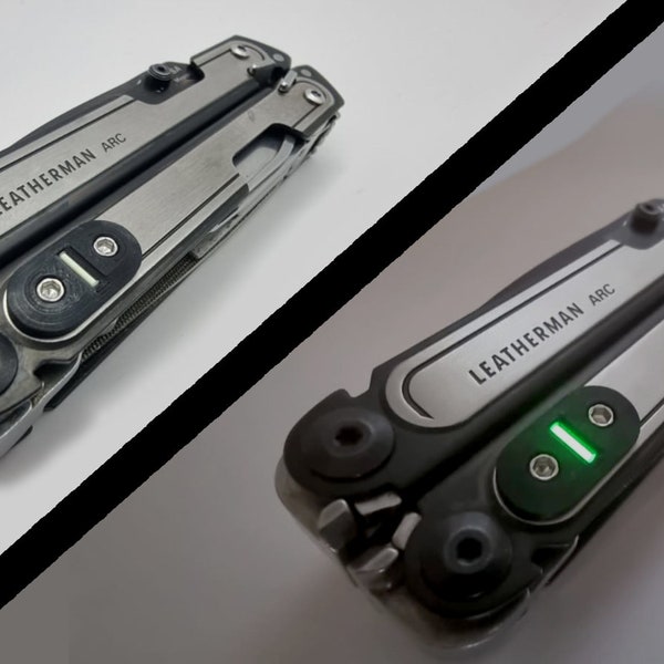 Leatherman Arc Hole Plate  "Tritium design" - Cover The Pocket Clip Holes