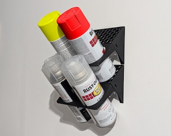 Wall Mount Spray Paint Can Holder Organizer Holds 4