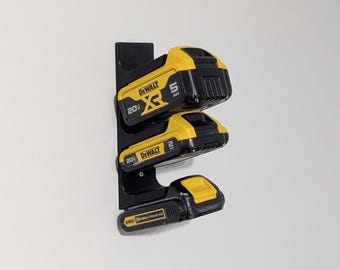 DeWALT 20V Battery Wall Mount – Tool Storage Organizer for Garage or Workshop –  Screws Included