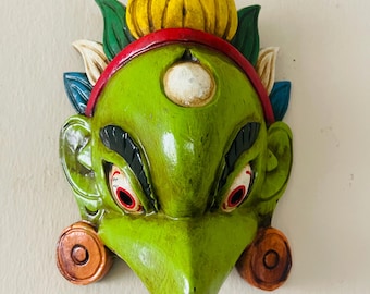 10&quot;/7&quot; Garuda mask, Handmade wooden mask of Garuda, made by poplar wood