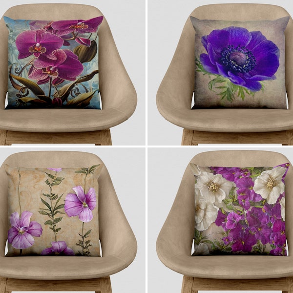 Orchid Flower Pillow Etsy