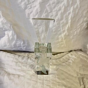 Vitage Cut Glass Perfume Bottle with deep Flower Etching MCM vanity bottle Perfume Bottle