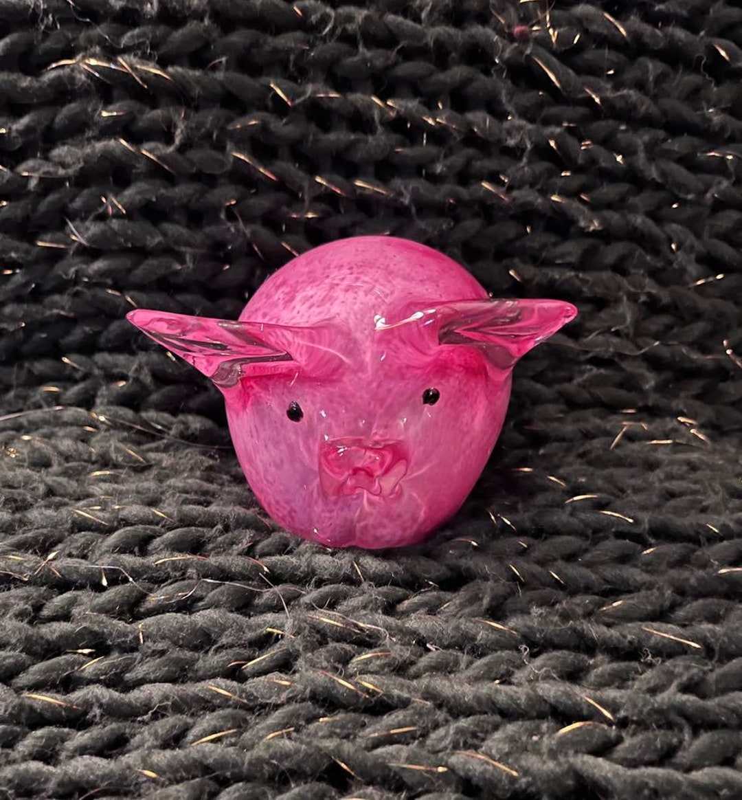 CGB Giftware - Ornamento In Vetro Trasparente E Rosa A Forma Di Maiale - Oggetto Da Collezione, Altezza 3,5 Cm