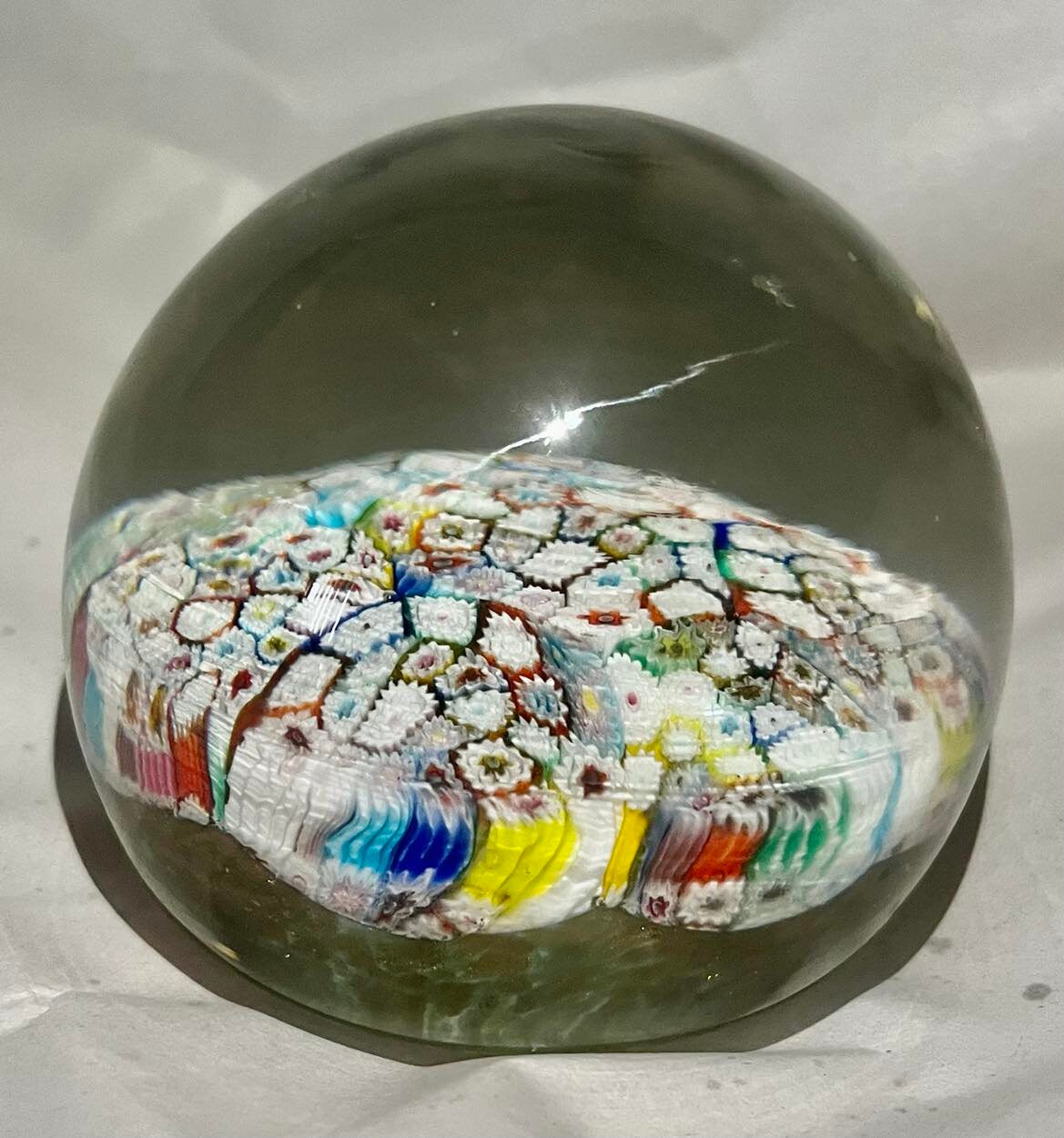 Vintage Murano Glass Paperweight - Millefiori - Italy - 2 3
