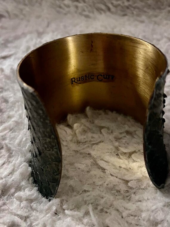 Vintage Snakeskin Cuff Bracelet, Jewel Green with… - image 5