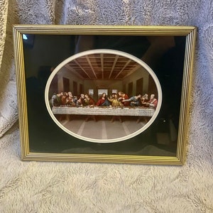 Vintage Last Supper Lithograph Professionally matted and framed