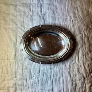 Vintage Midcentury Silverplated oval dish silver plated bowl Meridian Silver Francis I 2220 International Silver Co. footed dish